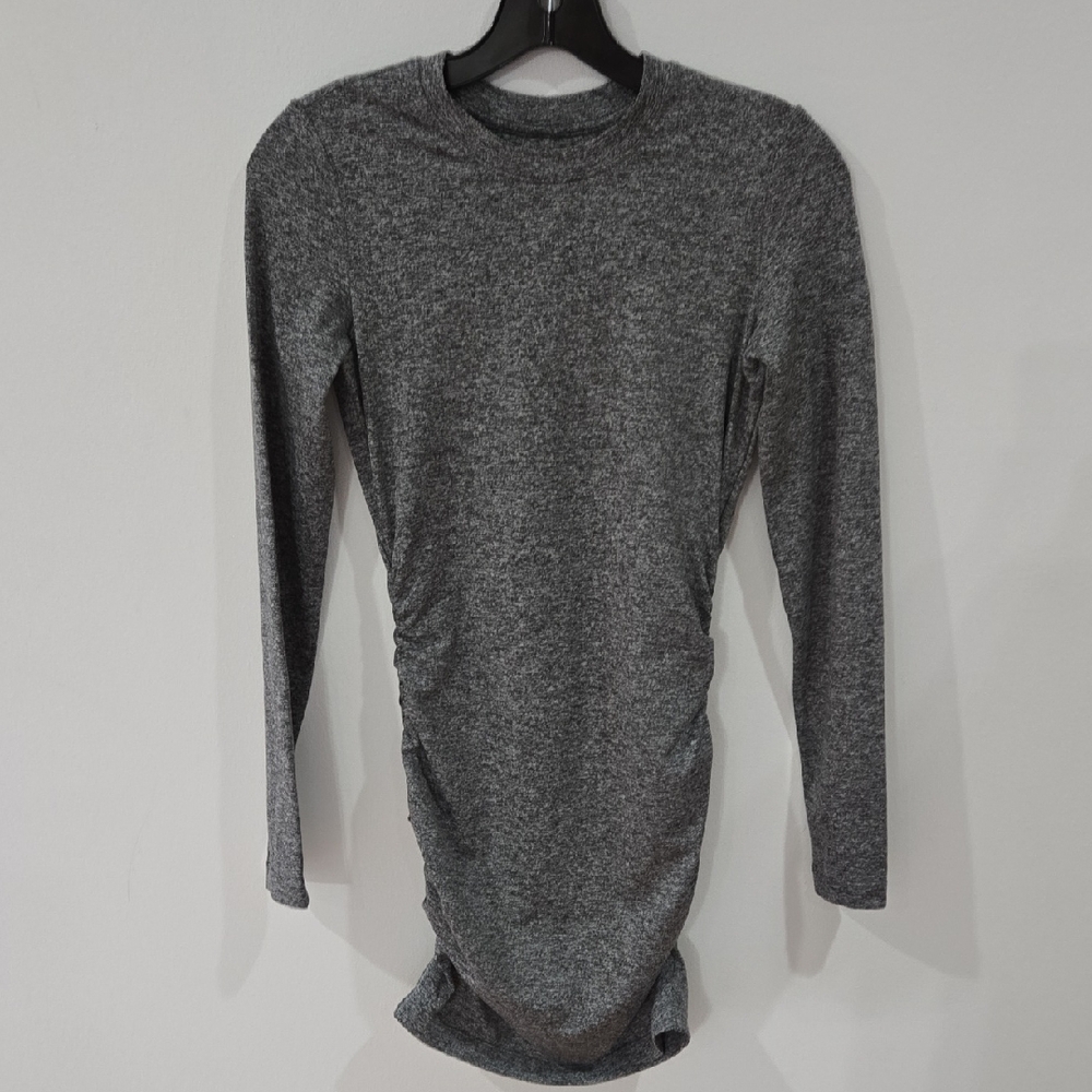 Vuori Sz Xs Gray Halo Essential Long Sleeve Bodycon Dress